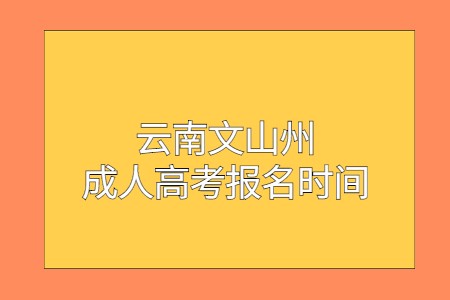 云南文山州成人高考报名时间