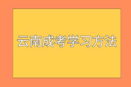 云南成考学习方法