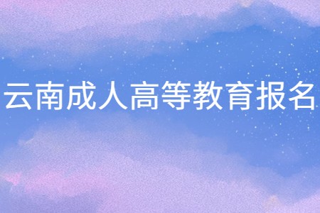 云南成人高等教育报名