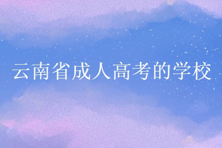 云南省成人高考的学校